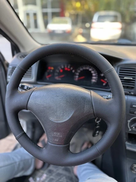 Toyota Corolla (2002-2004) Araca ÖZGÜ DİKMELİ Direksiyon Kılıfı DÜZ DERİ - Resim 3