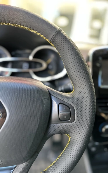 Clio 4 FAZ 1 2014-2017 Araca Özel Direksiyon Kılıfı (Makyajlı Kasalara Uyumlu Değildir) - Resim 5