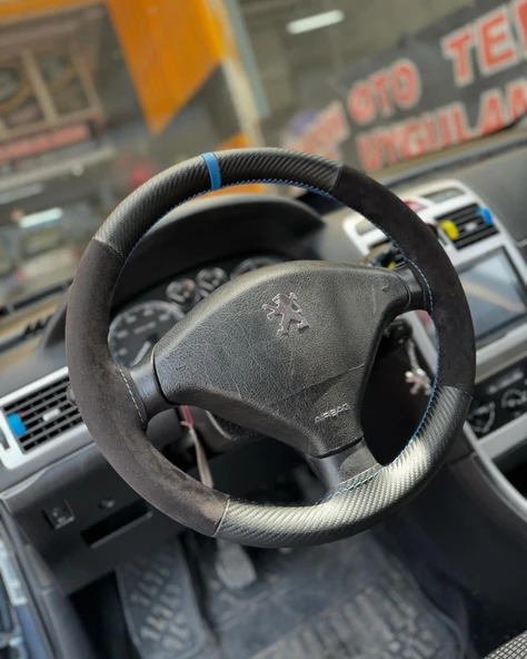 Üniversal Dikmeli Direksiyon Kılıfı HER MARKA MODELE UYGUNDUR 10,5 CM - Resim 2