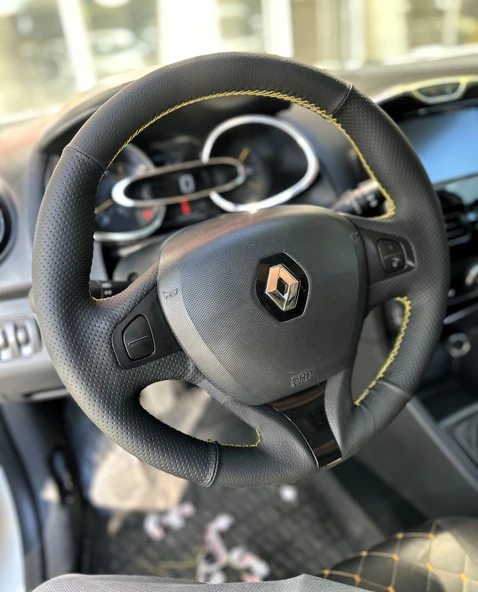 Clio 4 FAZ 1 2014-2017 Araca Özel Direksiyon Kılıfı (Makyajlı Kasalara Uyumlu Değildir) - Resim 3