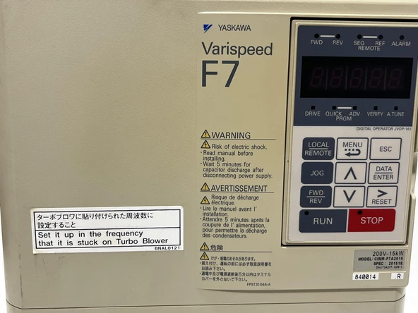 Yaskawa Varispeed F7 Motor Sürücü İnverter 15kW 2.El - Resim 3