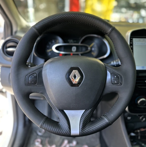 Clio 4 FAZ 1 2014-2017 Araca Özel Direksiyon Kılıfı (Makyajlı Kasalara Uyumlu Değildir) ürün görseli