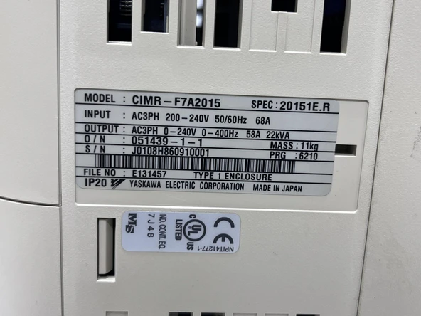 Yaskawa Varispeed F7 Motor Sürücü İnverter 15kW 2.El - Resim 4