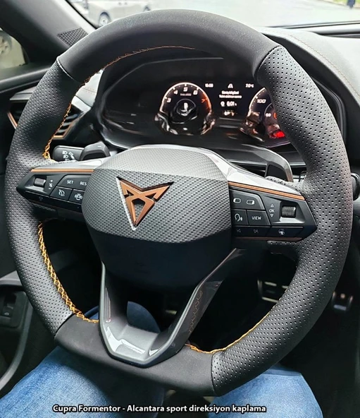Cupra Formentor Araca Özel Dikmeli Direksiyon Kılıfı Soft Nokta Nubuk - Resim 2