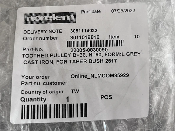 Norelem 2517 Burç Uyumlu Dişli Kasnak - 5