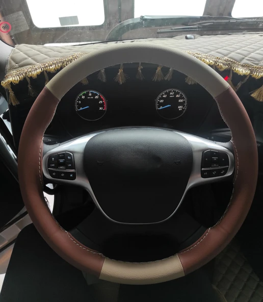 Ford Fmax Kahverengi Krem DİKMELİ Direksiyon Kılıfı ürün görseli