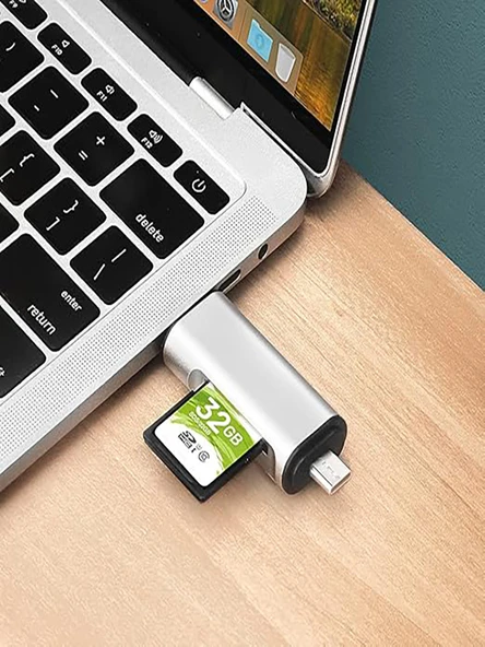 Type-C Usb Micro Sd Kart Okuyucu Çevirici Dönüştürücü Adaptör PC, Dizüstü, Tablet, Telefon Uyumlu - 5