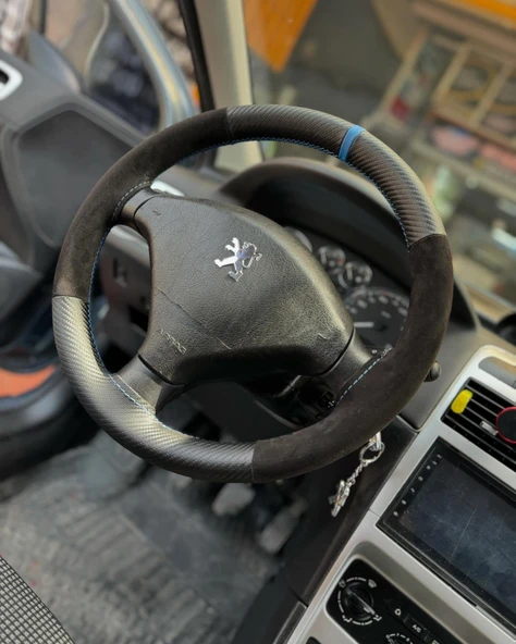 Üniversal Dikmeli Direksiyon Kılıfı HER MARKA MODELE UYGUNDUR 10,5 CM - Resim 3