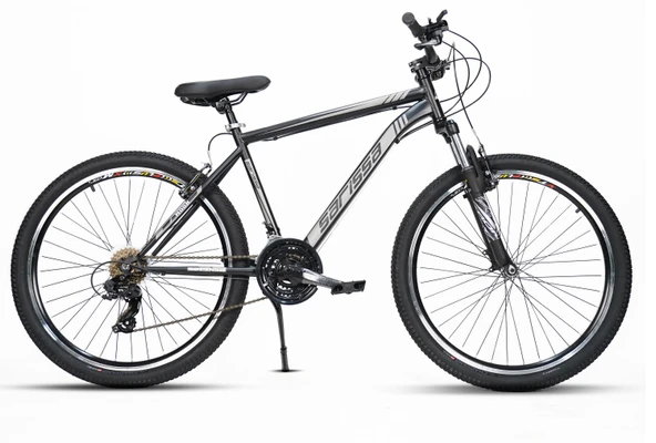 Sarissa Moon 26" Jant MTB Ön Amortisörlü Shimano 21 Vites Wake Gidon V Fren Dağ Bisikleti Siyah Gri