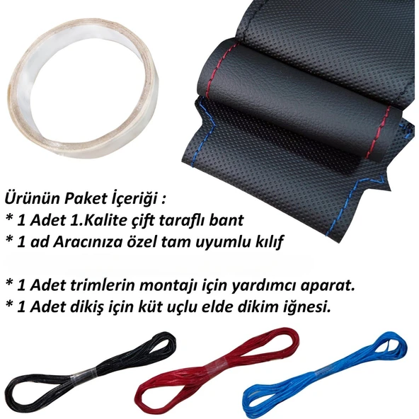 Clio 2 Araca Özel Direksiyon Kılıfı (Noktalı Karbon SARI Yüzüklü) - 2