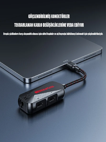 GS1 3 İn 1 Usb-c Type-c Oyun Ses 60W Hızlı Şarj Adaptörü Oyun ve Ses 60w Hızlı Şarj Adaptörü - 3
