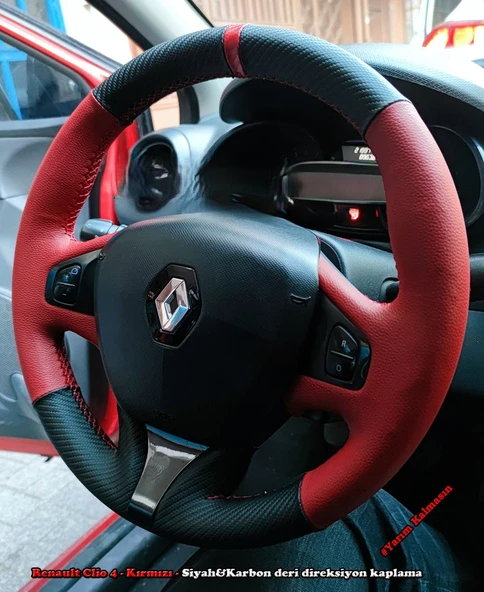 Clio 4 FAZ 1 2014-2017 Araca Özel Direksiyon Kılıfı (Makyajlı Kasalara Uyumlu Değildir) ürün görseli