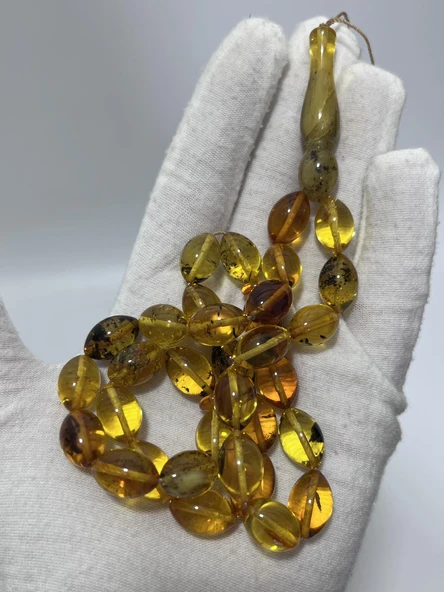 Doğal Kaya Damla Kehribar Tesbih 33lük 24,82 Gram - 3