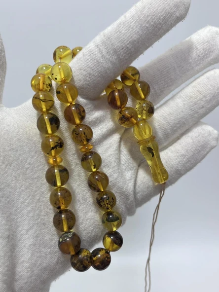 Doğal Kaya Damla Kehribar Tesbih 33lük 20,30 Gram