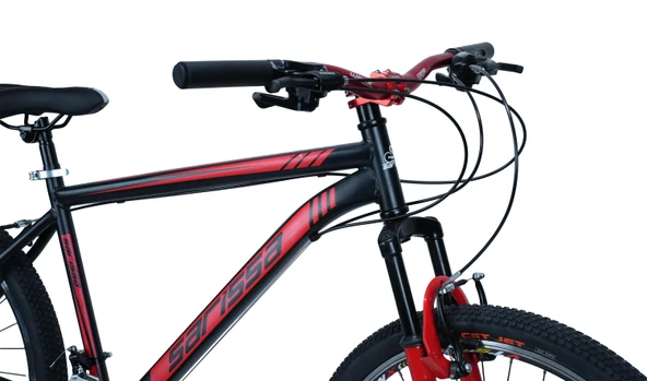 Sarissa Moon 27,5" Jant MTB Ön Amortisörlü Shimano 21 Vites V Fren Dağ Bisikleti Siyah Kırmızı - Resim 3