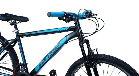 Sarissa Moon 27,5" Jant MTB Ön Amortisörlü Shimano Kelebek 21 Vites V Fren Dağ Bisikleti Siyah Mavi - Resim 2