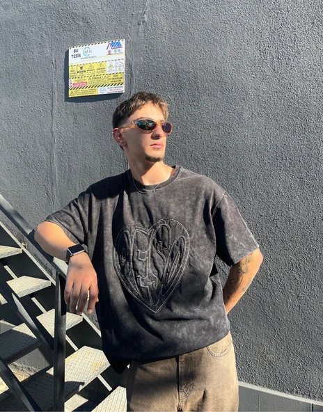Peso Oversize Acid Wash Tişört