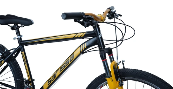 Sarissa Moon 27,5" Jant MTB Ön Amortisörlü Shimano Kelebek 21 Vites V Fren Dağ Bisikleti Siyah Sarı - 2