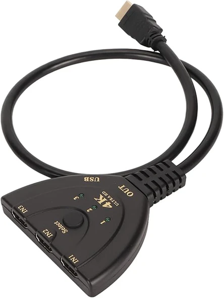 Anunnaki HDMI 4K Ultra Hd 2160P USB Güç Kablolu HDMI 3 Port Ultra HD Switch Çoklayıcı Çoğaltıcı - 3