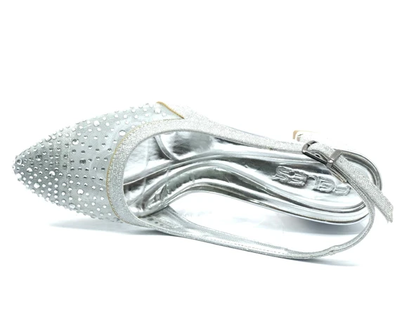 Feles Arkası Açık Şeffaf Taş Detaylı Sindirella Kadın Kısa Topuklu Ayakkabı - Resim 8