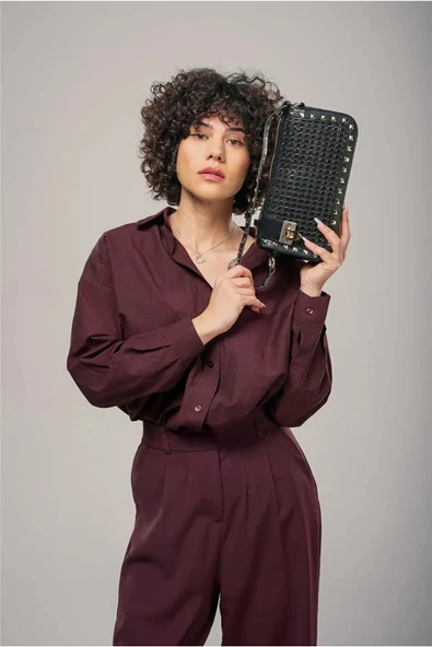 ÇÇS Siyah  Kadın El ve Omuz Çantası 17961 - Resim 2