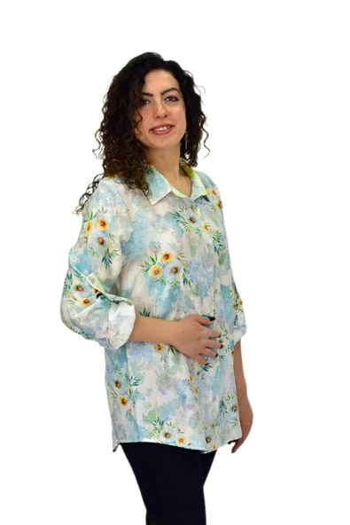 Kadın Uzun Kol Gömlek BGL-ST04665 - Resim 5