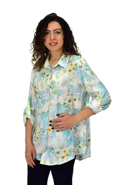 Kadın Uzun Kol Gömlek BGL-ST04665 - Resim 4