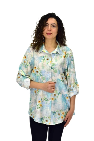 Kadın Uzun Kol Gömlek BGL-ST04665 - Resim 9