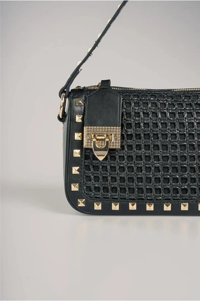 ÇÇS Siyah  Kadın El ve Omuz Çantası 17961 - Resim 6