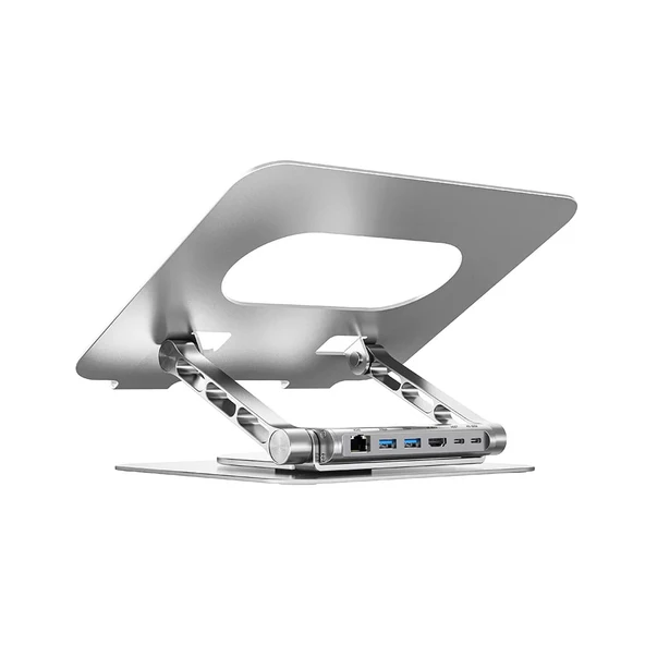 UNITEK 360 DERECE DÖNER 5in1 METAL NOTEBOOK STANDI ETHERNET, 2xUSD3.0, HDMI, 100W PD D1109B01