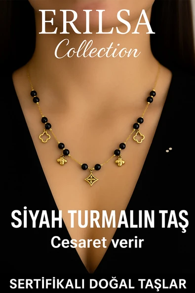 Sertifikalı Siyah Turmalin Doğal Taş Charm Kolye – Enerji Blokajını Temizler ve Cesaret Verir ürün görseli