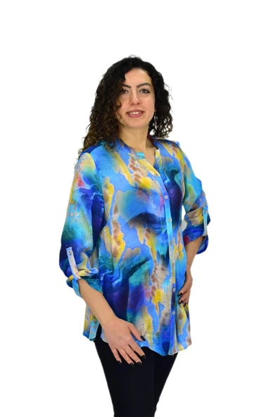 Kadın Uzun Kol Gömlek BGL-ST04662 - Resim 7