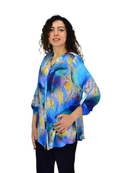 Kadın Uzun Kol Gömlek BGL-ST04662 - Resim 5