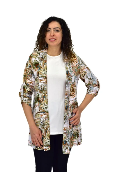 Kadın Gömlek Tişöt 2 Li Kombin Takım BGL-ST04666 - Resim 2