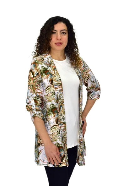 Kadın Gömlek Tişöt 2 Li Kombin Takım BGL-ST04666 - Resim 4