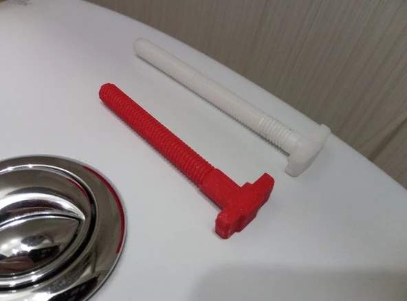 Byr Kapatıcılı klozet kapağı için çabuk açılan cıvata, Oskol seramikleri 60mm ve 75mm (Plastik Aparattır!!!) 3D - 2