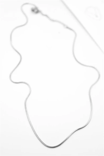Yılan Zincir Kolye - 46cm - Gümüş ürün görseli 1