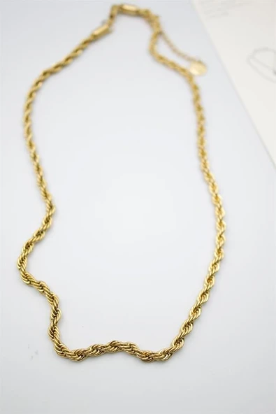 Burgu Zincir Kolye 45cm-4mm - Altın ürün görseli 1