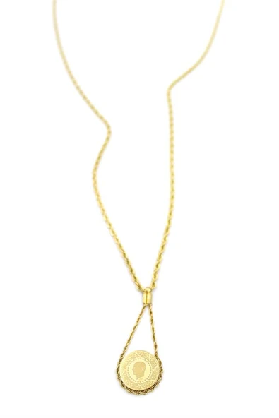 Burgu Zincir Çeyrek Kolye - Altın ürün görseli 1