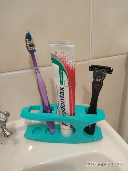 Diş macunu, fırça ve makine için stand (Plastik Aparattır!!!)