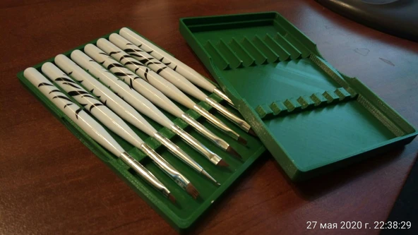 Byr Aliexpress'den bir dizi manikür fırçası için kılıf (Plastik Aparattır!!!) 3D