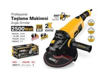 Sgs 5117 Profesyonel Taşlama Makinesi - 2500 Watt, 230MM