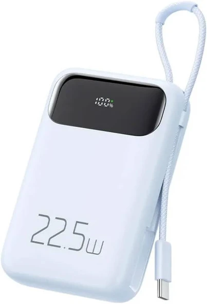 Mcdodo MC-3244 20W PD+QC 10000 mAh Powerbank Type-C Kablolu Mavi