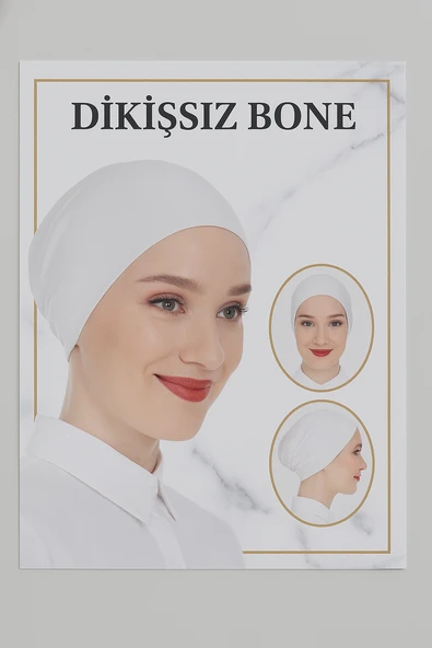 Üçgül Dikişsiz Bone Beyaz