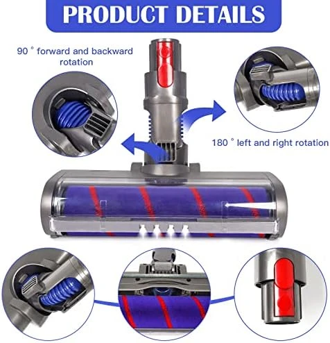 srfn ticaret Dyson Uyumlu V7/V8/V10/V11/V15 Dik Süpürge Turbo Rulo Fırça Emici Yer Başlığı - 5