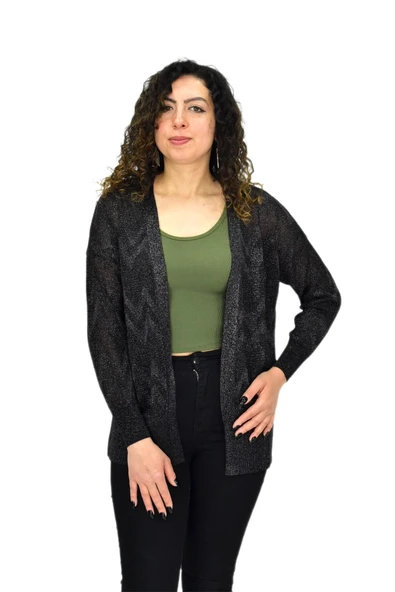 Kadın Triko Simli Mevsimlik Hırka BGL-ST04668 - Resim 2