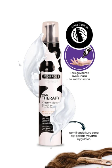 Milk Therapy Kremsi Saç Bakım Köpük 350 ML - Besleyici Koruyucu - mrfs - 2
