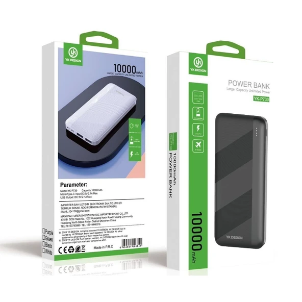 BUFFER Mikro Type-C USB Hızlı Şarj Edebilen 10000 mAh Powerbank - 2