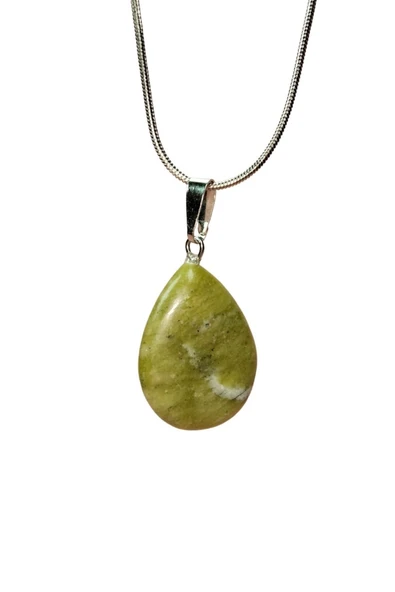 Akuamarin Doğal Taşı Zincirli El Yapımı Kolye Uç: 3 cm Zincir: 20 cm Kutulu ürün görseli 1