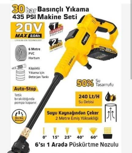 SGS 5410B Akülü Basınçlı Yıkama Makinesi 30 Bar 435 Psı Tek Makine - 2